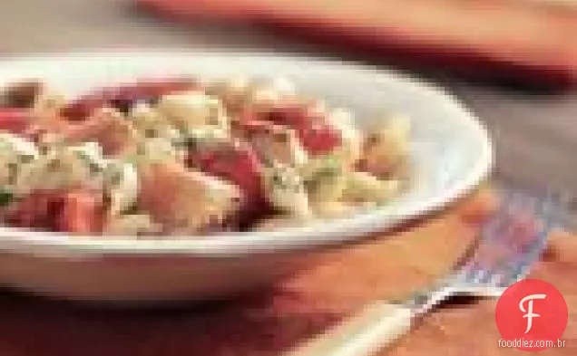 Salada De Macarrão Com Atum Grelhado E Tomate Assado
