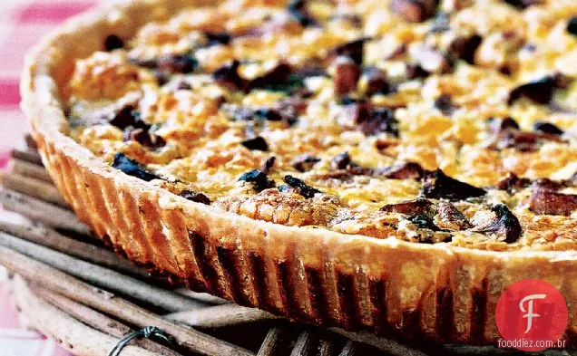 Quiche de cogumelos e presunto