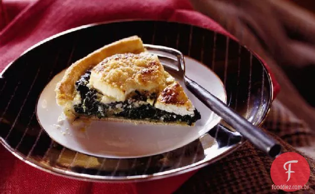 Quiche de espinafre e queijo de cabra