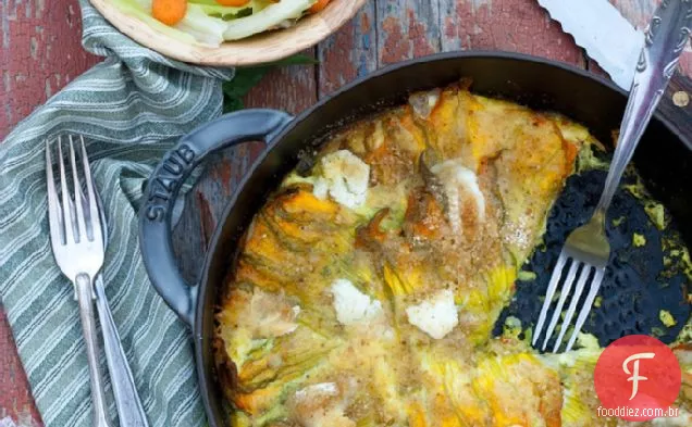 Flor De Abobrinha Nua E Quiche De Batata
