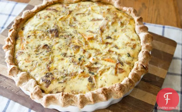 Batata-Doce Assada, Cebola Caramelizada E Quiche De Gorgonzola