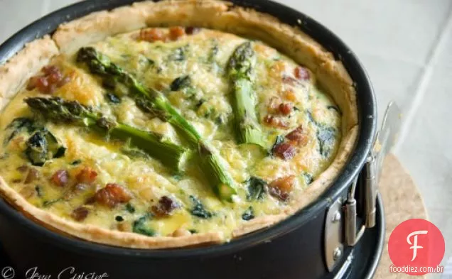 Espargos, Quiche De Espinafre E Bacon, Sem Glúten