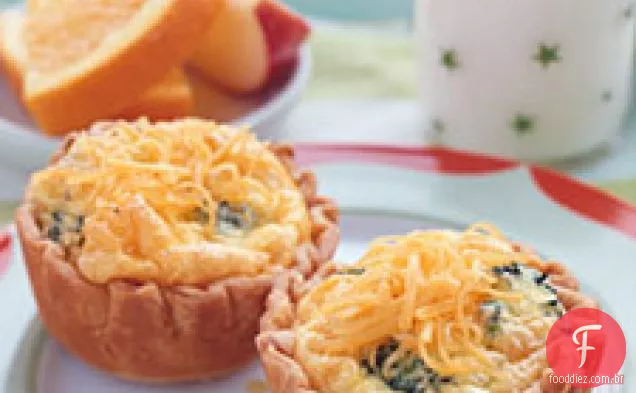 Mini Quiches de queijo e árvores