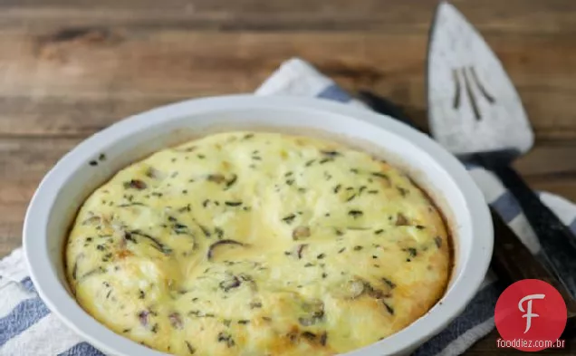 Batata Assada, Cebola E Alecrim Quiche Crustless
