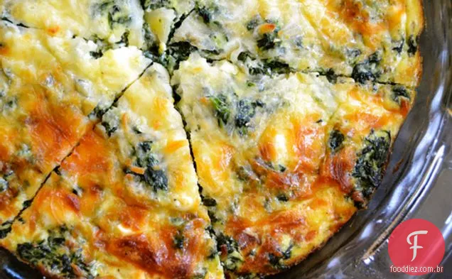 Quiche Crustless Do Espinafre, Do Cogumelo & Do Feta