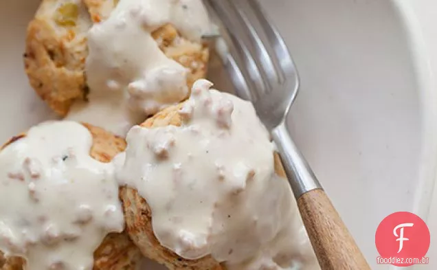 Pequeno Chile Verde E Biscoitos Cheddar Com Um Simples País G