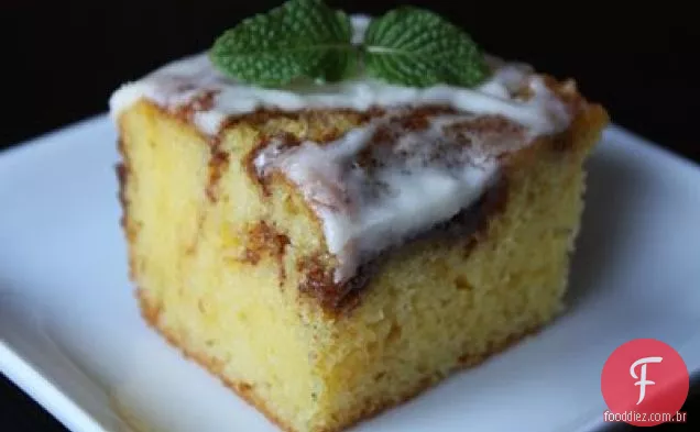 Bolo De Rolo De Canela Com Esmalte De Cream Cheese