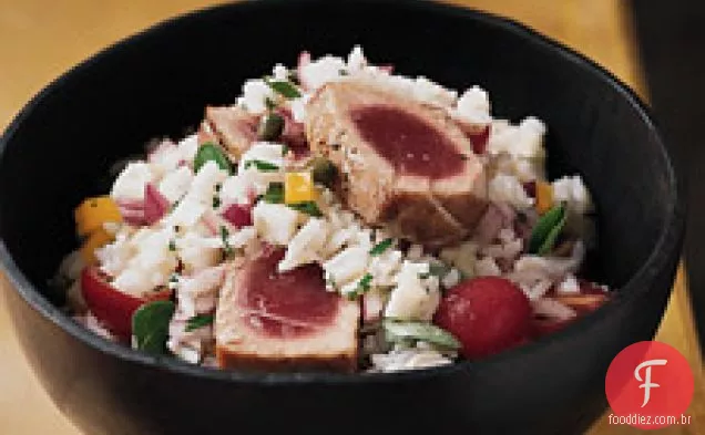 Salada De Arroz Siciliano Com Atum Grelhado