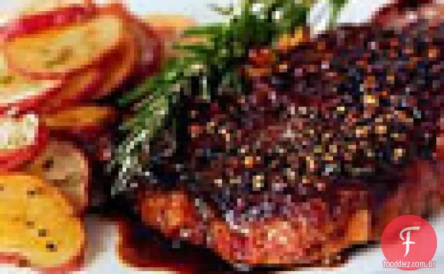 Rib - eye Steak au Poivre com redução balsâmica
