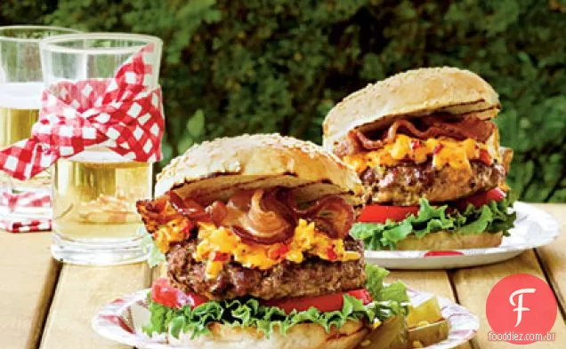 Pimiento Cheese-Bacon Burgers