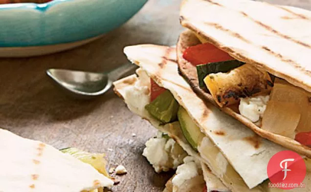 Quesadillas de pimenta e abóbora grelhadas