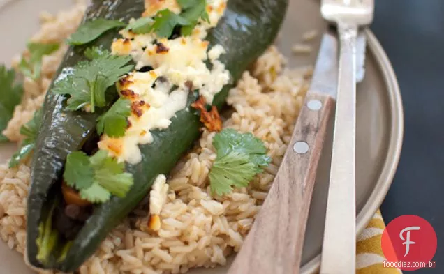 Bean Bean Stuffed Poblano Peppers
