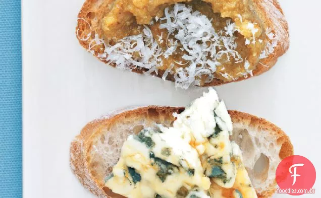 Queijo azul e mel Bruschetta