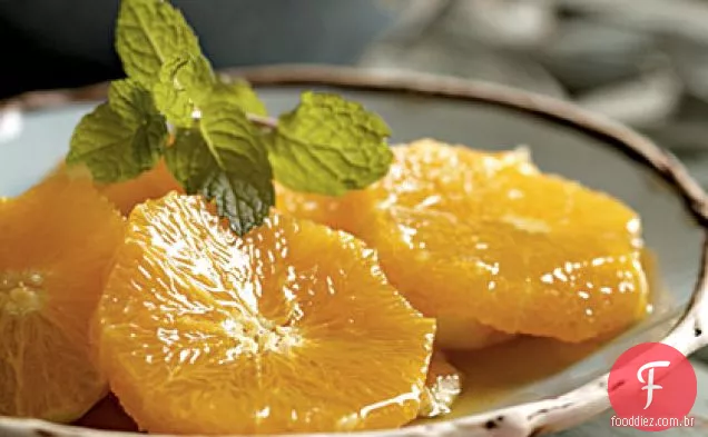 Fatias de laranja com mel e Água De Flor De Laranjeira