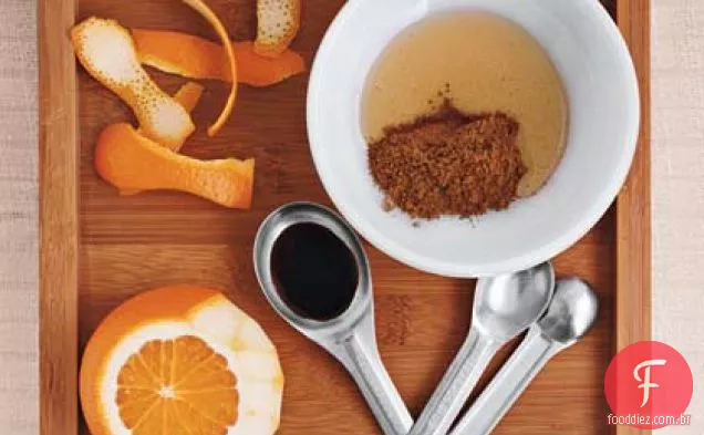 Laranja, soja e cinco especiarias esfregar