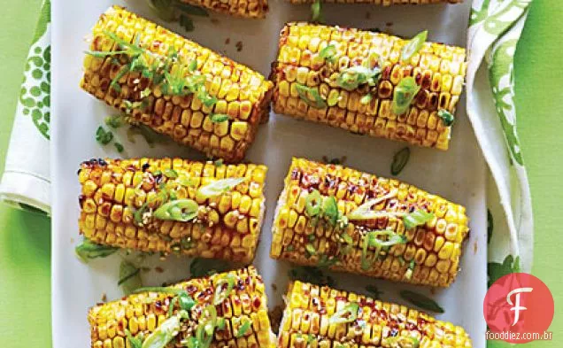 Hoisin picante e milho vitrificado gergelim