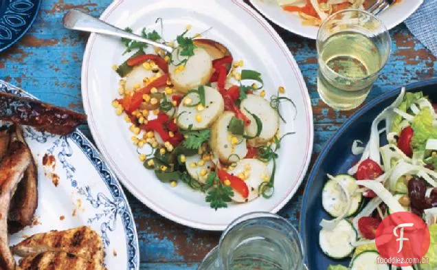 Salada De Batata Yukon Gold Com Chiles, Coentro E Cominho Torrado