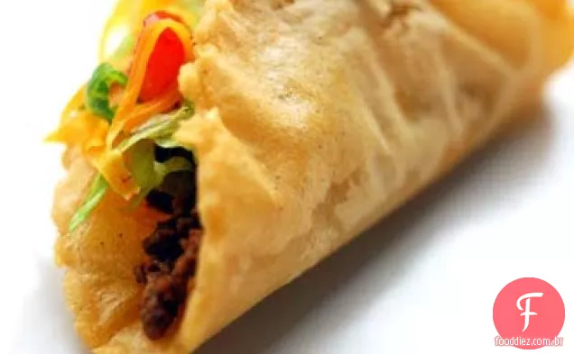 Tacos Inchados Recheados Com Carne Moída