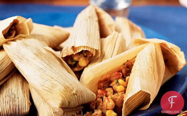 Camarão e coentro Pesto Tamales