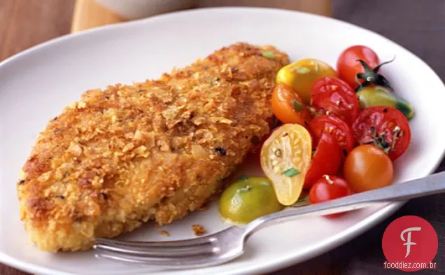 Peito de Frango Frito da Amazon com molho de coentro