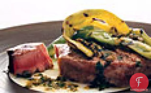 Atum Grelhado E Pimentos Com Vinagrete De Alcaparras