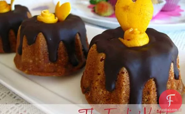 Mini Bolos De Laranja Com Ganache De Chocolate