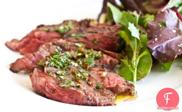 Bife De Saia Com Receita De Molho Chimichurri