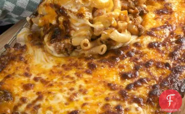 Macarrão Simples E Carne Com Queijo