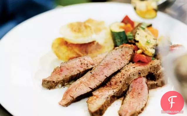 Bife de flanco com especiarias marroquinas quentes