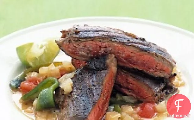 Bife De Saia Com Molho Poblano