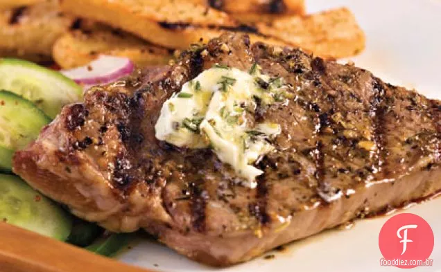 Bife De Tira Com Manteiga De Alecrim