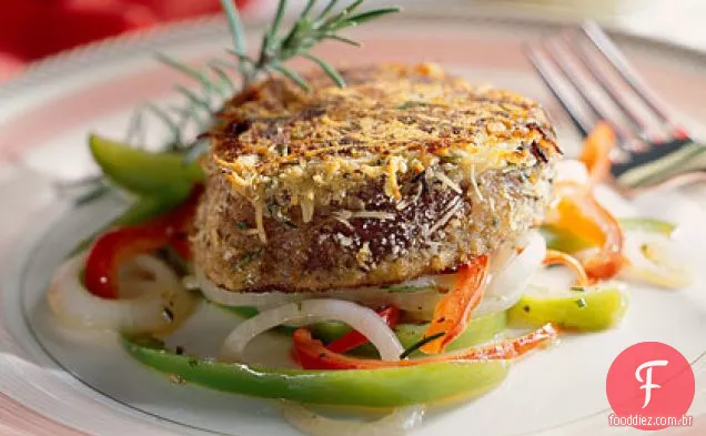 Bifes de lombo de carne com Peperonata