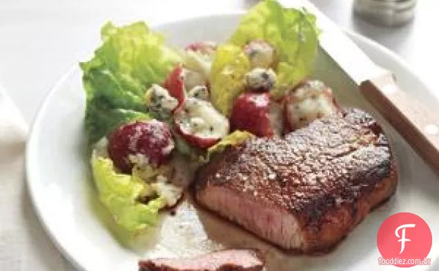 Bife Com Receita De Salada De Batata E Queijo Azul