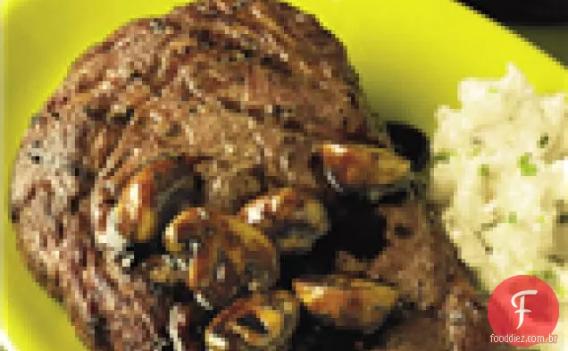 Bifes De Lombo Com Molho De Cogumelos Balsâmico