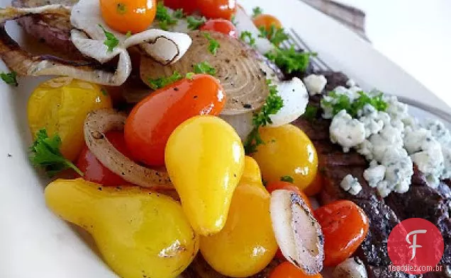 Bife De Flanco Balsâmico Com Queijo Azul