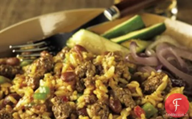 Carne Com Feijão Vermelho E Arroz