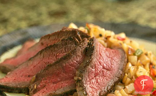 Hash Browns e bife de estilo Italiano