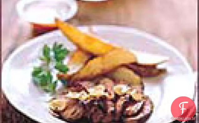 Bifes de búfalo com Chile-óleo de alho