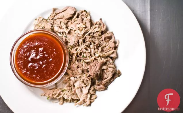 Chá Verde Puxou Carne De Porco Com Molho De Churrasco Asiático Picante
