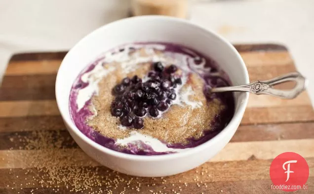 Blueberries ' N ' Cream mingau de amaranto