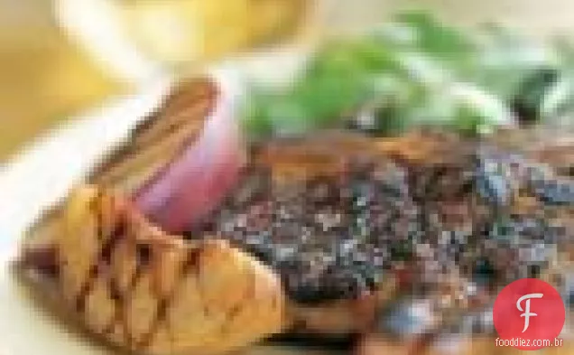 Costeletas De Porco Com Pêssegos