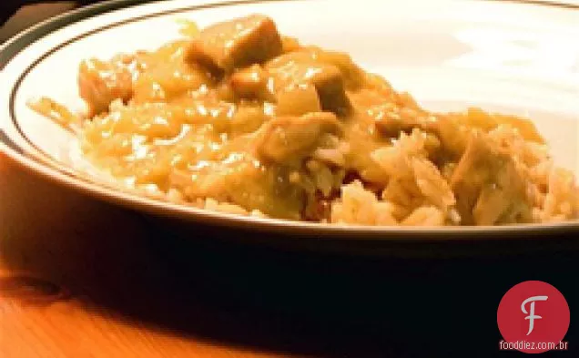 Saudável e delicioso: carne de porco Curry com maçãs