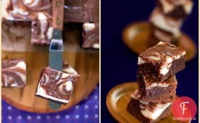 Cheesecake de farinha de amaranto e arroz-Brownies marmorizados (glúten Fre