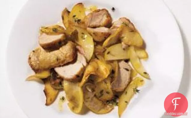 Carne De Porco Com Maçãs Com Manteiga