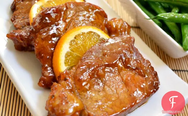 Costeletas De Porco Com Melaço Laranja