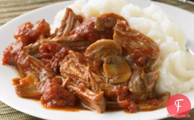 Carne De Porco Desfiada Com Cogumelos