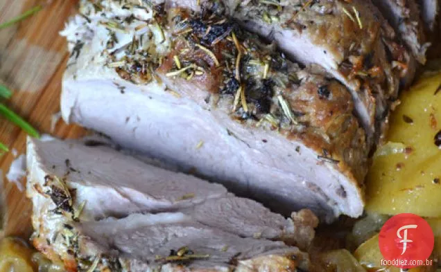 Carne De Porco Assada Com Alecrim E Alho