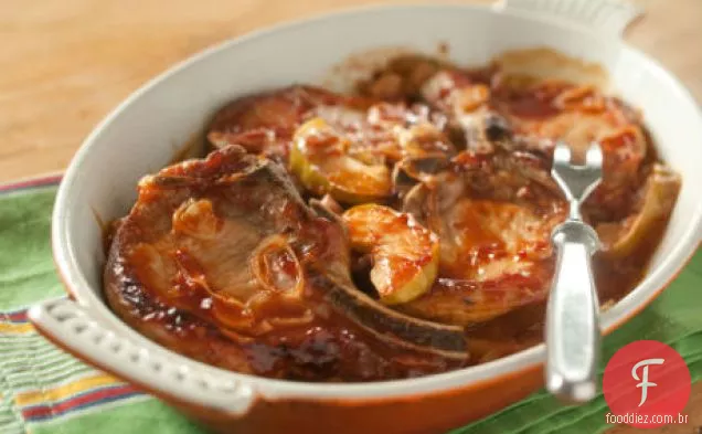 Costeletas De Porco Com Maçãs