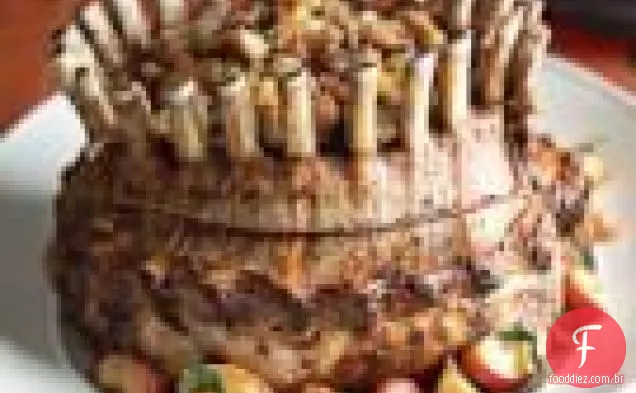 Coroa Assada De Carne De Porco Com Recheio De Maçã, Cranberry E Pecan