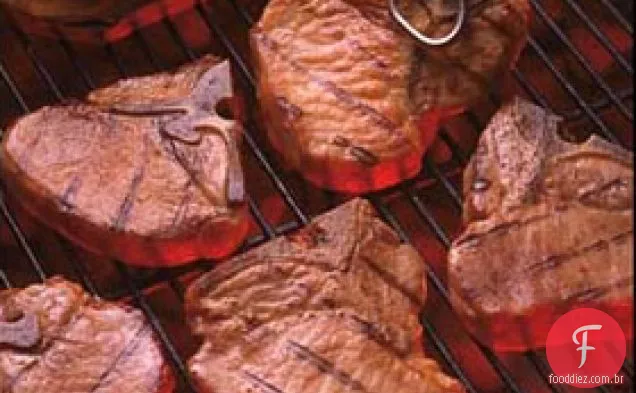 Costeletas De Porco Com Molho De Pimenta Verde